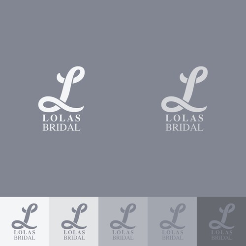L logo with the title 'LOLAS BRIDAL'