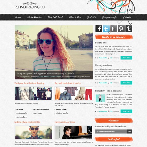 Orange website with the title 'Refind Trading co'