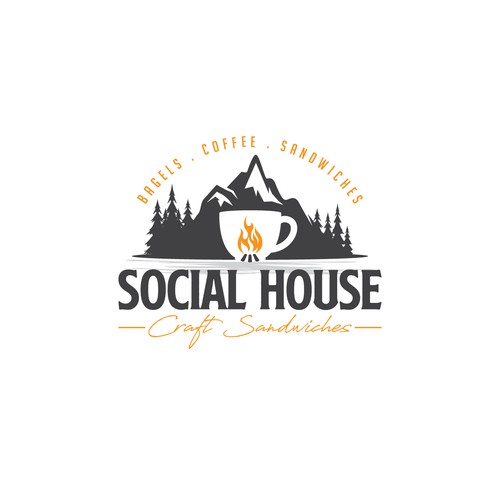 Sandwich shop logo with the title 'Social House Craft Sandwiches'