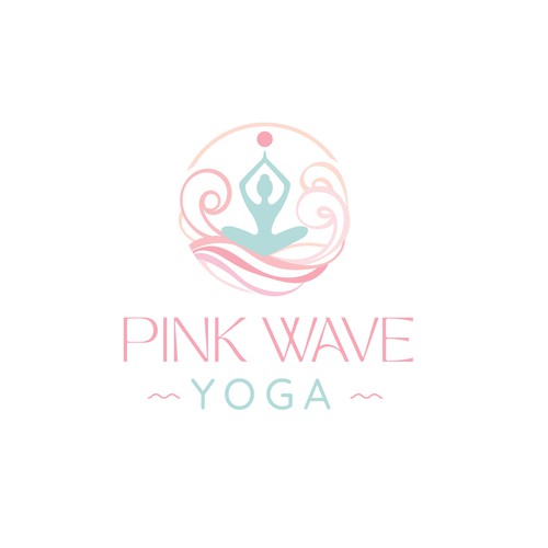 Pink logo with the title 'Pink Wave Yoga'