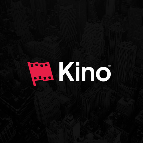 Flag logo with the title 'Kino - logo design proposal'