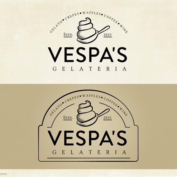 Ice cream logo with the title 'Gelateria logo'