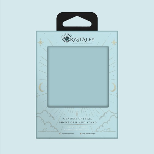 Box packaging with the title 'Phone Grip Box Design'