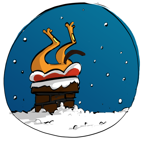 Christmas artwork with the title 'Friendly Pharmacy Mascot.'