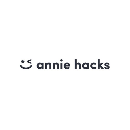 Web design logo with the title 'annie hacks'