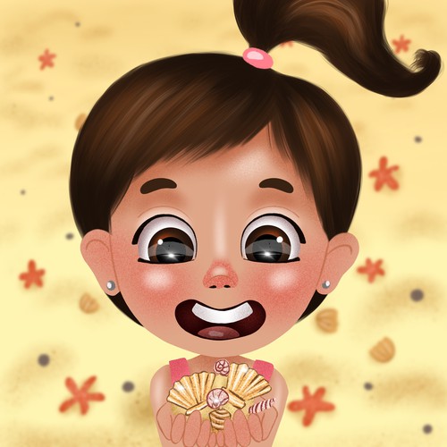 Book illustration artwork with the title 'One page of the book for children '