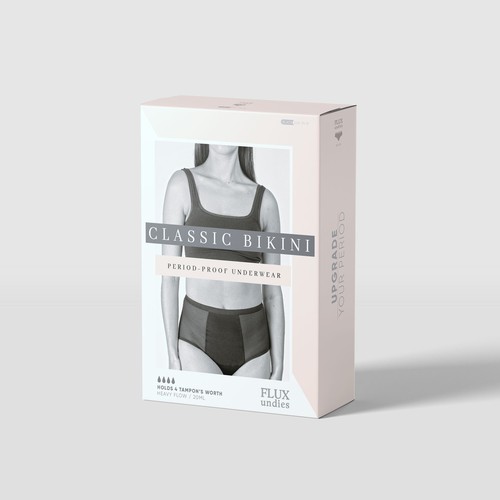 Feminine packaging with the title 'Women underwear packaging'