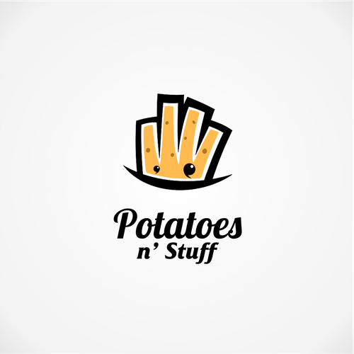 Potato logo with the title 'Playful logo for potatoes'