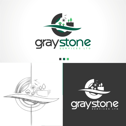 Landscape logo with the title 'Gray Stone'