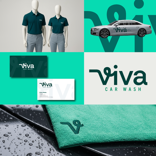 Carwash logo with the title 'CUSTOM LOGO DESIGN'