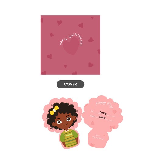 Valentine design with the title 'Valentines Day Card Designs for Black African American Children'
