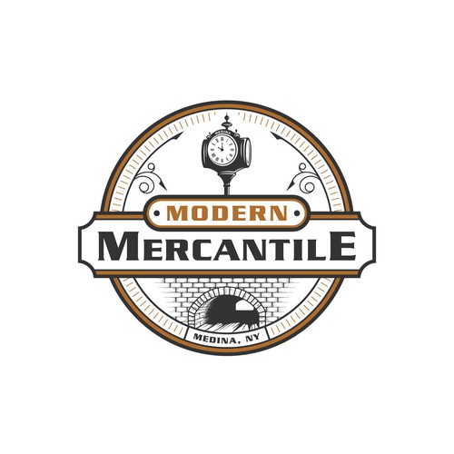 Antique design with the title 'Modern Mercantile'