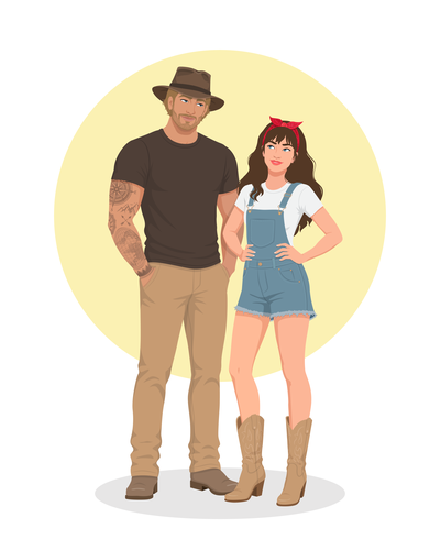 Illustrator design with the title 'Character illustrations'