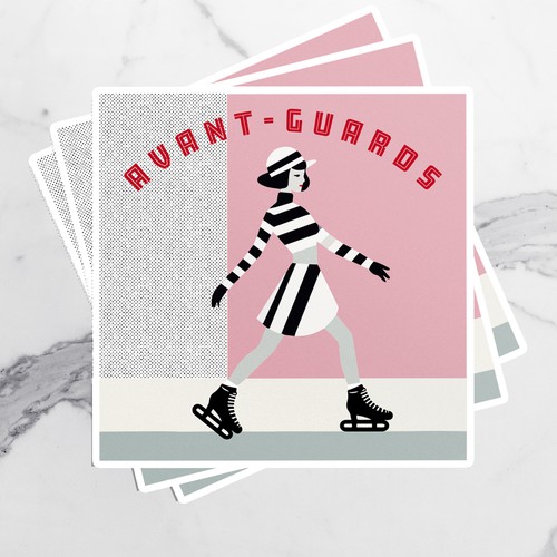 Vintage modern design with the title 'Sticker Design'