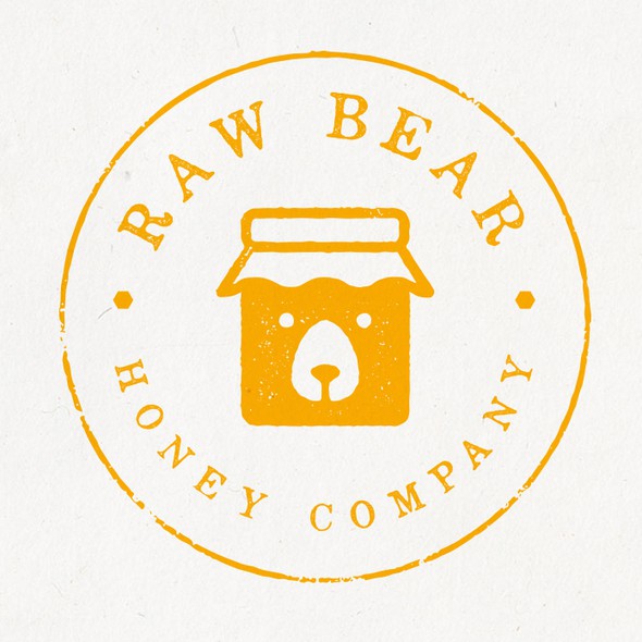 Organic logo with the title 'RUSTIC HONEY BEAR LOGO DESIGN'