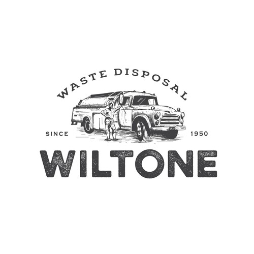Vintage design with the title 'Wiltone Waste Disposal'