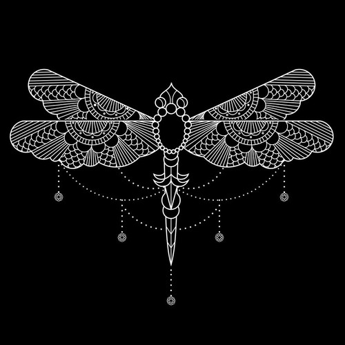 Fly design with the title 'Dragonfly Line illustration'