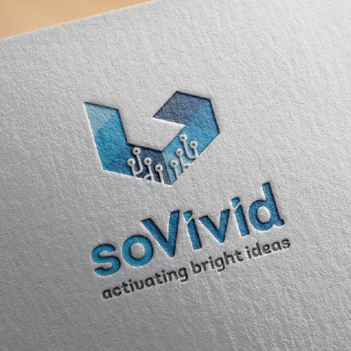 Artistic brand with the title 'Logo developed for technology area'