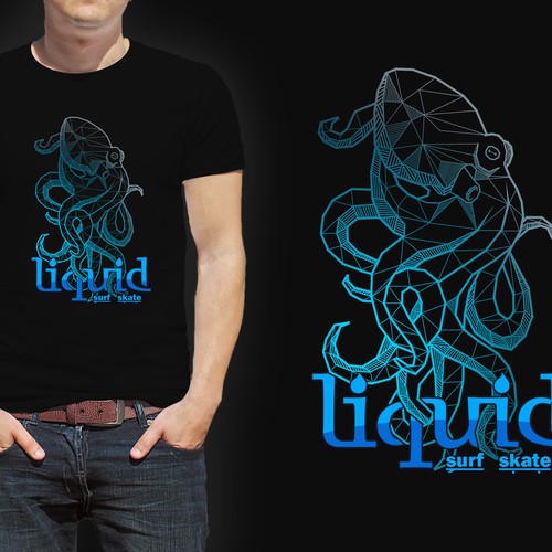 Abstract t-shirt with the title 'Liquid T-shirt design contest winner'