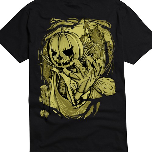 Metal design with the title 'Halloween T-shirt'