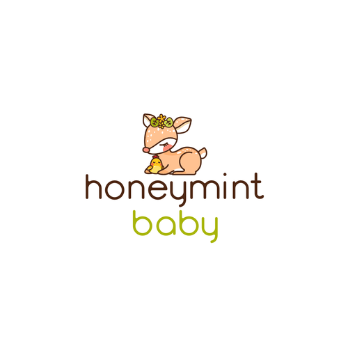 Premium Vector  Fawn baby clothing logo kids pastel minimal logo