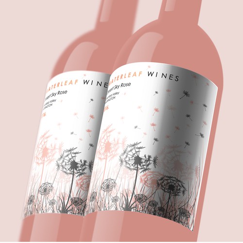 Rose label with the title 'label for rose wine'