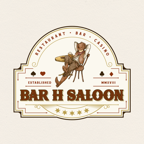 Western design with the title 'Bar H Saloon'