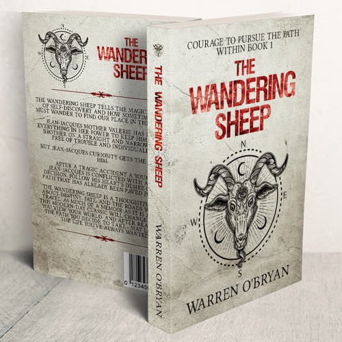 Sheep design with the title 'The Wandering Sheep - Book Cover'