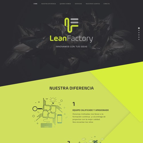 Development website with the title 'Lean Factory'