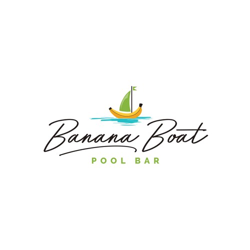 Boat logo with the title 'Logo for a cool and fun pool bar'