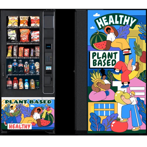 Food artwork with the title 'Illustration for wending machine '