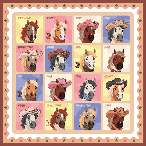 Horse artwork with the title 'Bandana Design for Cowgirl Apparel'