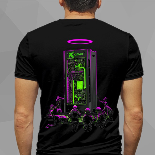 Computer t-shirt with the title 'xidax pc'