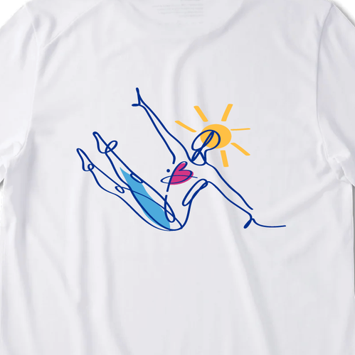 Pilates design with the title 'Line art Pilate Pose for T-shirt Design'