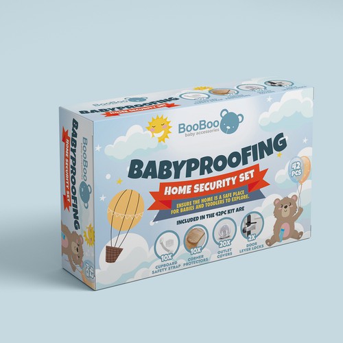 Baby packaging with the title 'Baby safety Product packaging'