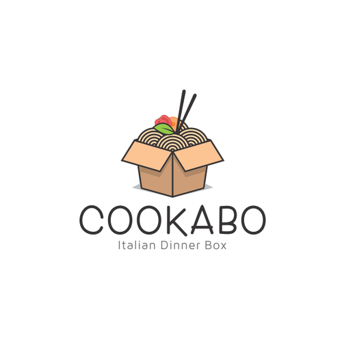 Italian cuisine logo with the title 'COOKABO'