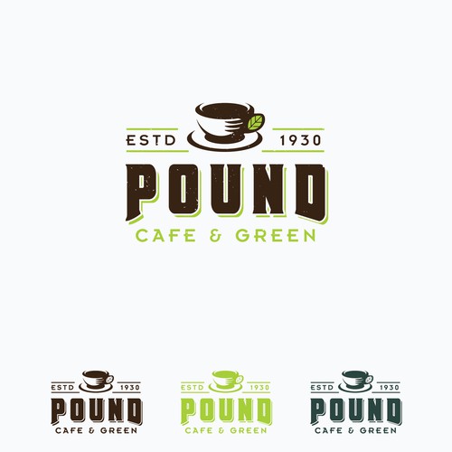 Cup brand with the title 'Pound Cafe Concept Logo'