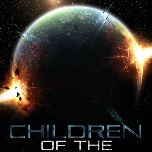 Laser design with the title '"Children of the Void" Sci- Fi book cover design contest!'