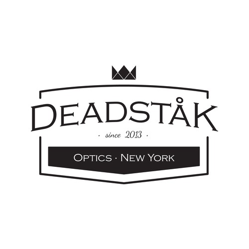 Eyeglass logo with the title 'Deadståk Optics, Inc. eyewear'