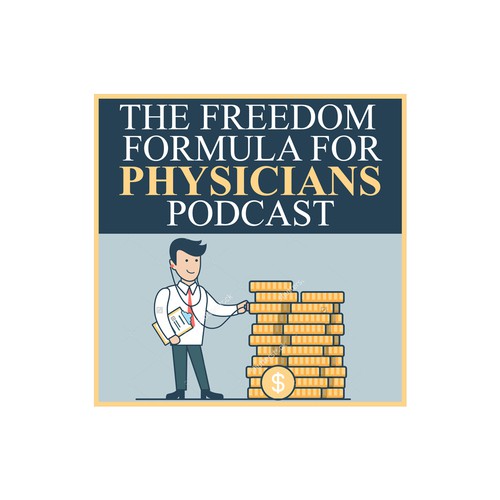 ITunes design with the title 'Podcast cover for a physician'