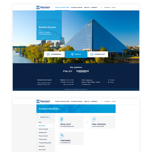 Industrial website with the title 'Website Redesign for new dba'