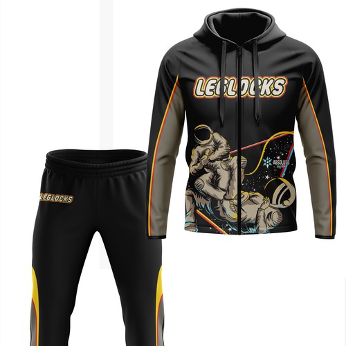 Sublimation design with the title 'leglocks tracksuit'