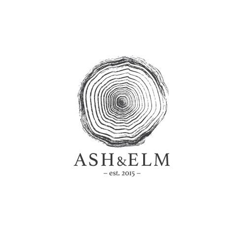 Timber logo with the title 'Ash & Elm logo'