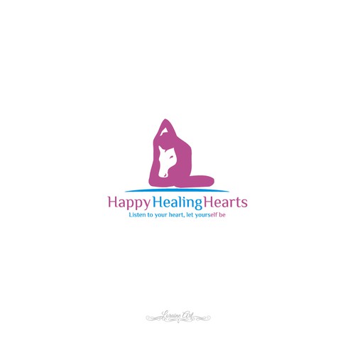 Spiritual brand with the title 'creative logo of Happy Healing Hearts...'