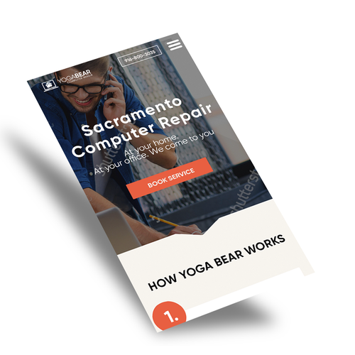 Computer website with the title 'Yoga Bear Computer Repair'