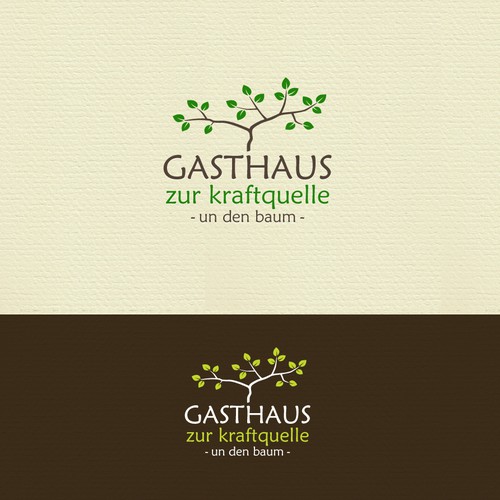Vegetarian logo with the title 'Kraftquellenbaum für vegetarische Geniesser'