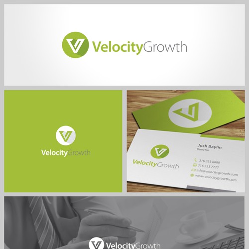 Management brand with the title 'Velocity Growth Brand Identity'
