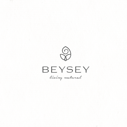 Leaf logo with the title 'Logo For Beysey Cosmetics Brand'