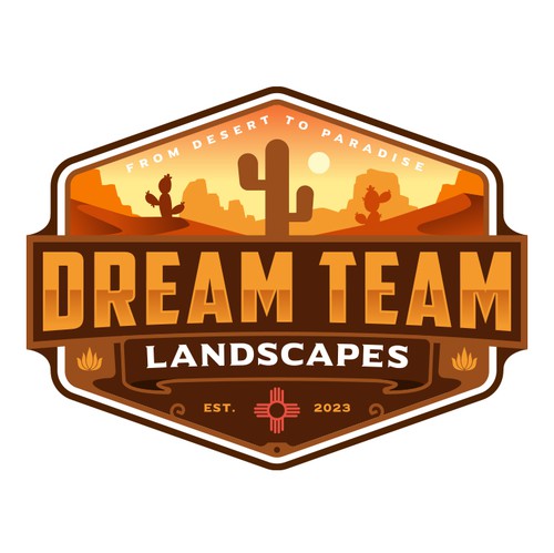 Landscape design with the title 'Dream Team Landscapes'