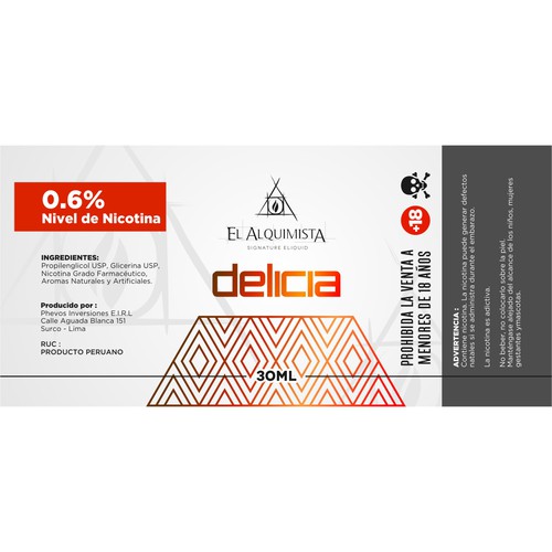 Pattern label with the title 'LABEL DESIGN FOR PREMIUM ELIQUID '